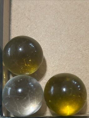 Set of 3 Glass Kickers - Amber & Clear